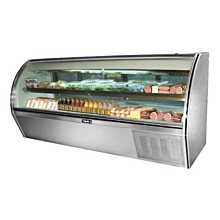 Leader ERCD94 94" Refrigerated Curved Glass Counter Deli Case with 1 Shelf