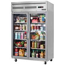 Everest ESGR2 50" Two Section Glass Swing Door Top Mounted Upright Reach-In Refrigerator, 48 Cu. Ft.