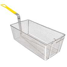 Winco FB-40 Stainless Steel Fry Basket with Yellow Handle