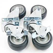 Atosa CookRite AT-4-SB 4" Cooking Equipment Plate Casters (Set of 4, 2 Brake)