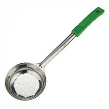 Winco FPPN-6 Green 6 oz. One-Piece Perforated Portion Spoon / Spoodle