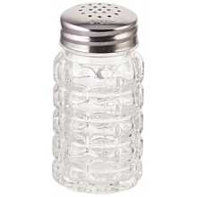 Winco G-118 2 oz. Salt & Pepper Shaker with Stainless Steel Flat Top