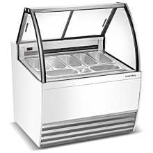 Marchia GIC-7 42” 7-Pan White Gelato Ice Cream Dipping Cabinet Display Freezer
