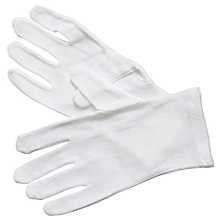 Winco GLC-M White Medium Sized Signature Chef 100% Cotton Service Gloves
