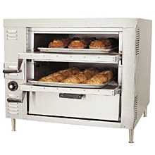 Bakers Pride GP51-BL-LP  33" Countertop 2 Brick Lined Deck Liquid Propane Gas Pizza/Bake Oven - 40,000 BTU - HearthBake Series