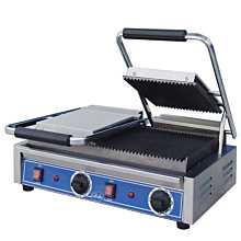 Globe GPGDUE10 Bistro Series Double Sandwich Grill with Grooved Plates - 208/240V