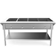 Prepline 60" Four Well Gas Hot Food Steam Table with Undershelf