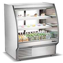 Coldline HDC-48 48" Refrigerated Curved Glass High Meat Deli Case with Rear Storage