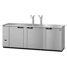 Hoshizaki DD95-S 95" Stainless Steel Direct Draw Draft Beer Cooler for 5 - 1/2 Kegs with 3 Swining Solid Doors - 33 Cu. Ft.