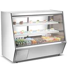 Coldline HDL-72 72" Refrigerated Slanted Glass Meat Deli Case with Rear Storage