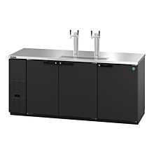 Hoshizaki DD80-S 80" Stainless Steel Direct Draw Draft Beer Cooler for 4 - 1/2 Kegs with 3 Swining Solid Doors - 29 Cu. Ft.