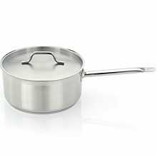 Homichef HOM402813 11" Stainless Steel Induction Low Sauce Pan with Cool Touch Hollow Handle