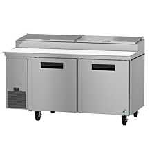 Hoshizaki PR67A 67" Steelheart Series Two-Section Pizza Prep Table with 2 Solid Hinged Doors - 20 Cu. Ft.
