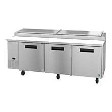 Hoshizaki PR93A 93" Steelheart Series Three-Section Pizza Prep Table with 3 Solid Hinged Stainless Doors - 30 Cu. Ft.