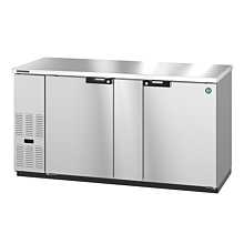 Hoshizaki BB69-S 69" Stainless Steel Back Bar Cooler with 2 Locking Swinging Solid Doors - 22 Cu. Ft.