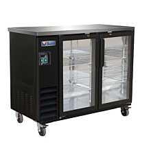 IKON IBB49-2G-24 49" Two Glass Swing Door Back Bar Refrigerator, 24" Narrow Depth