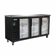 IKON IBB73-3G-24 73" Three Glass Swing Door Back Bar Refrigerator, 24" Narrow Depth
