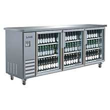 IKON IBB73-3G-24SS 73" Three Glass Swing Door Stainless Steel Back Bar Refrigerator, 24" Narrow Depth