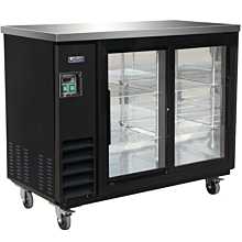 IKON IBB61-2G-24SD 61" Two Glass Sliding Door Back Bar Refrigerator, 24" Narrow Depth
