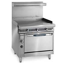 Imperial IHR-G36-C-NG Spec Series 36" Griddle Heavy Duty Natural Gas Range w/ Convection Oven - 125,000 BTU