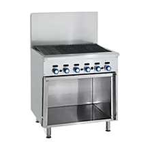 Imperial IHR-RB-XB-NG 36" Natural Gas Radiant Charbroiler Range with Open Cabinet Base