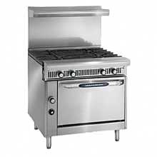 Imperial IHR-4-C-NG Spec Series 36" 4 Burner Heavy Duty Natural Gas Range w/ Convection Oven - 195,000 BTU