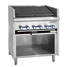 Imperial IABF-48 48" Stainless Steel Gas Floor Model Steakhouse Charbroiler with 8 Radiant Burners