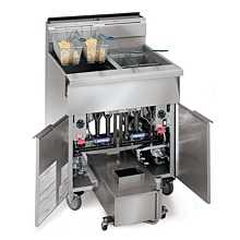 Imperial IHRSP650T 93" Natural Gas Floor Model Six Battery 50Lb. Capacity Each Fryer with Electronic Thermostat