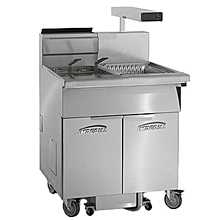 Imperial IFSCB375-OP 78" 75lb Stainless Steel Snap Action Thermostat Gas Floor Fryer 