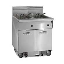Imperial IFSSP450EUC 62" Electric Floor Model Four Battery 50Lb. Capacity Each Fryer with Tilt-up Elements and Computer Controls