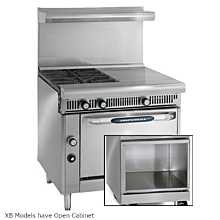 Imperial IHR-2HT-2-XB-LP 36" Liquid Propane Two Open Burners and Two 12" Hot Tops Range with Open Cabinet Base