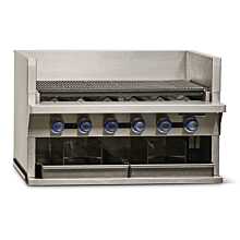 Imperial IABA-36 36" Stainless Steel Gas Countertop Smoke Broiler with 6 Stainless Steel Burners