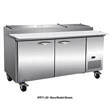 IKON IPP71-2D 71" Two Door Refrigerated Pizza Prep Table, 9 Pans, Two Drawer