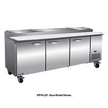 IKON IPP94-2D 94" Three Door Refrigerated Pizza Prep Table,12 Pans, Two Drawer