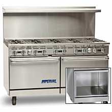 Imperial IR-10-C-XB-NG Pro Series 60" 10 Burner Natural Gas Restaurant Range w/ Convection Oven & Open Cabinet Base