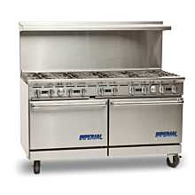 Imperial IR-10-C-NG Pro Series 60" 10 Burner Natural Gas Restaurant Range w/ Convection Oven & Standard Oven