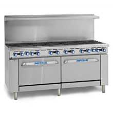 Imperial IR-12-LP Pro Series 72" 12 Burner Liquid Propane Gas Restaurant Range w/ 2 Stand Ovens