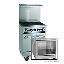 Imperial IR-2-G12-XB 24" Gas Restaurant Range with 12" Griddle and 2 Burners with Open Cabinet 
