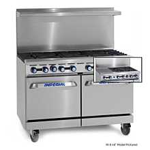 Imperial IR-2-G36 48" Gas Restaurant Range with 2 Open Burner with 36" Griddle, and 2 Standard Ovens