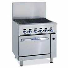 Imperial IR-24BR-120-NG Pro Series 24" Radiant Char-Broiler Natural Gas Restaurant Range Match w/ Space Saver Oven - 87,000 BTU