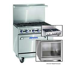 Imperial IR-4-S18-XB 36" Gas Restaurant Range with 4 Extra Wide Burners, and Open Cabinet