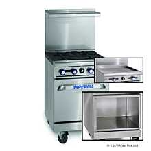 Imperial IR-G24-XB 24" Gas Restaurant Range With 24" Griddle And Open Cabinet