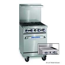 Imperial IR-G24 24" Gas Restaurant Range With 24" Griddle And Space Saver Oven