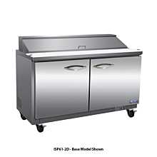 IKON ISP61-2D 61" Two Section One Door Standard Top Refrigerated Sandwich/Salad Prep Table, 16 Pans, 2 Drawers