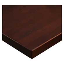  Round Solid Beechwood Plank-Style Dark Mahogany 1 1/4