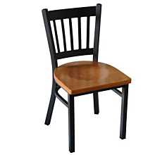 JMC Furniture Cobra Indoor Slat Back Wood Seat Chair w/ Black Powder Coat Finish Metal Frame
