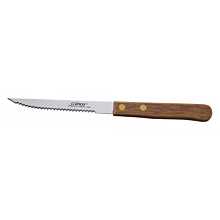 Winco K-35W Economy 4" Stainless Steel Steak Knife with Wood Handle - 12/Pack