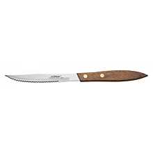 Winco K-438W 4-3/8" Stainless Steel Serrated Steak Knife With Wooden Handle