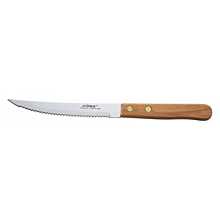 Winco K-45W 4-1/2" Serrated Steak Knife with Wood Handle