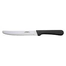 Winco K-50P 5" Stainless Steel Steak Knife with Straight Poly Handle and Blunted Tip - 12/Pack